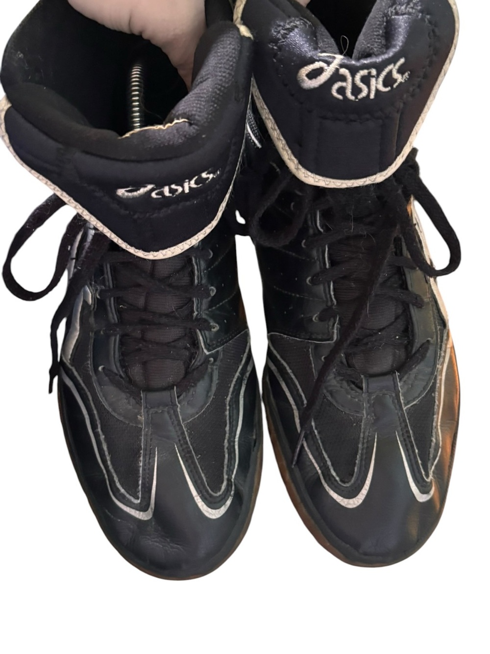 ASICS Unrestrained Black/Silver JY302 Wrestling Shoes - Men’s Sz 11 - Picture 8 of 12